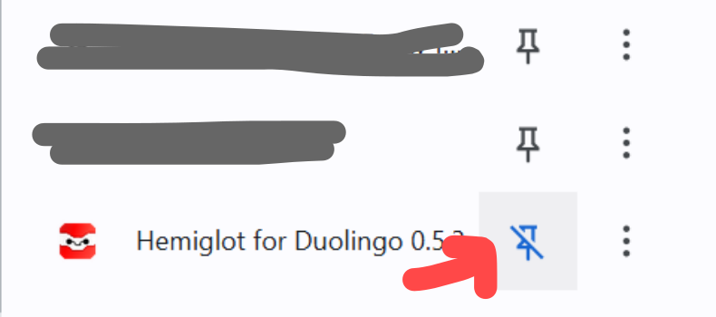 Pinning the chrome extension